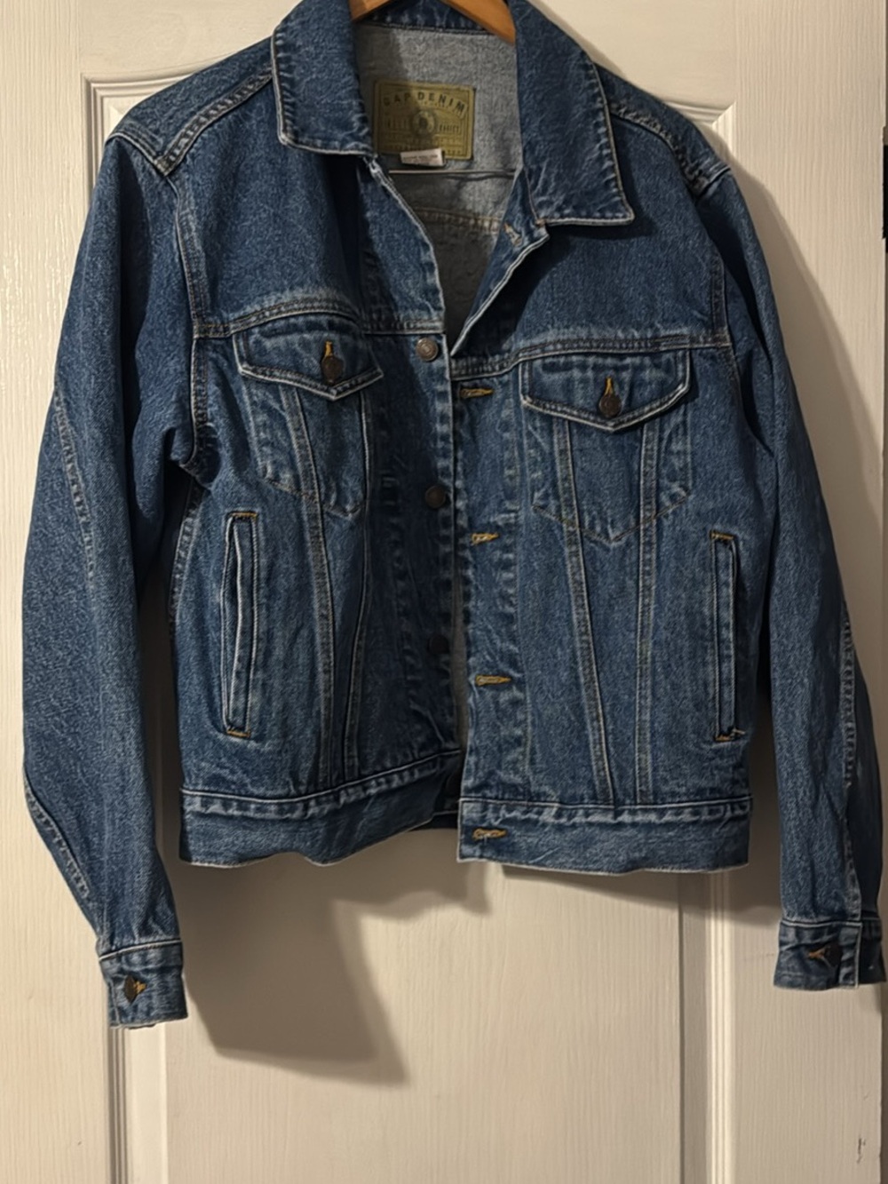 GAP Light Blue Denim Jacket with Yellow Stitching